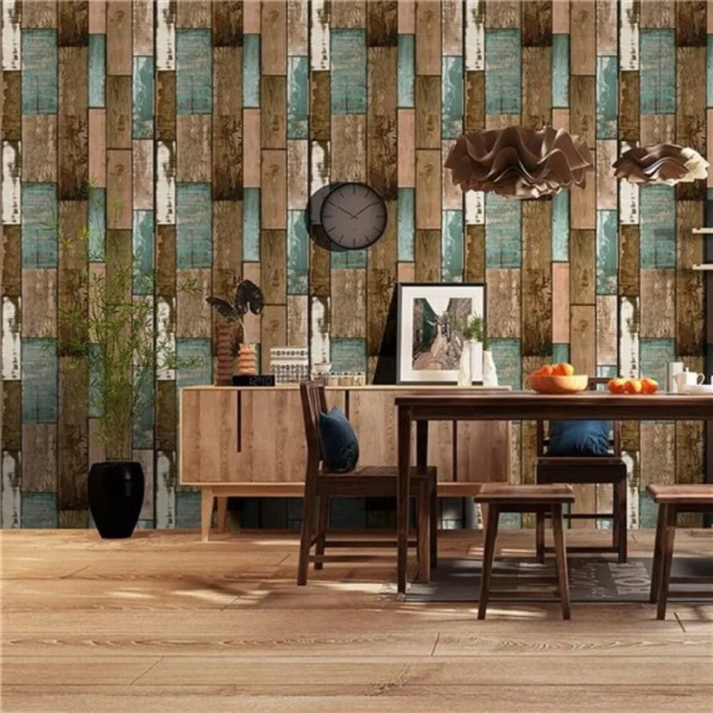Wood Plank Wallpaper Contact Paper Stick and Peel Self Adhesive(17.8*120inch)